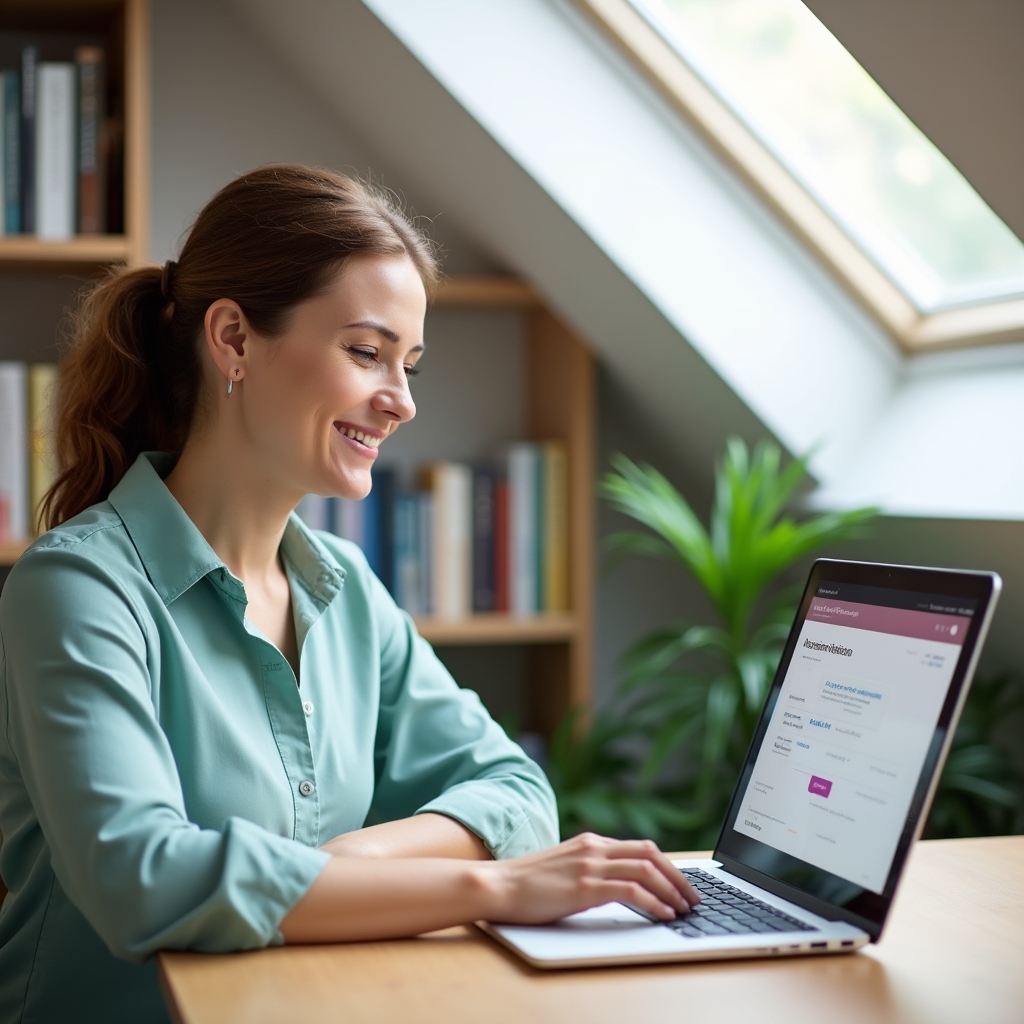 Registrace do online kurzu na notebooku